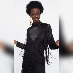🆕️ZARA Black Fringed Top